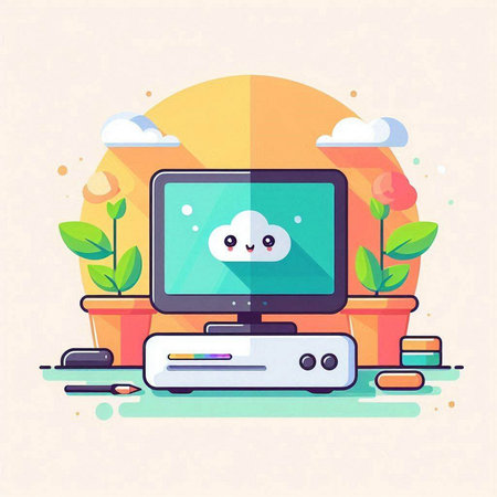 Cloud computing concept. Flat design. Vector illustration eps 10.のイラスト素材