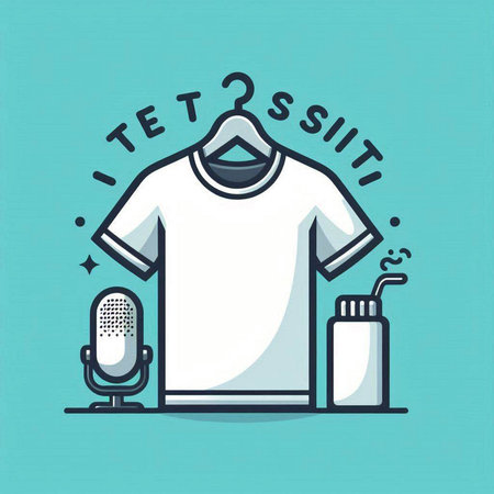 t-shirt and accessories for the bathroom, vector illustration in flat styleのイラスト素材