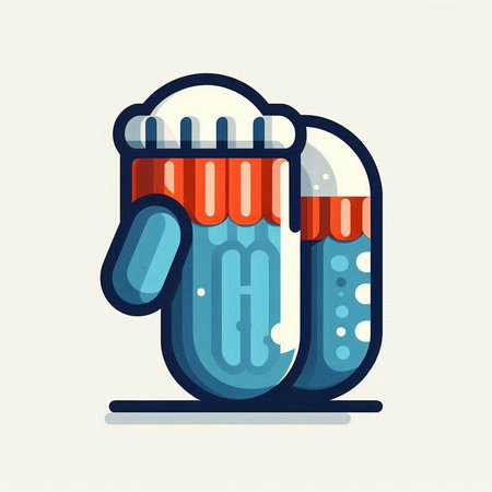 Mug of beer with foam. Flat design style. Vector illustration.のイラスト素材