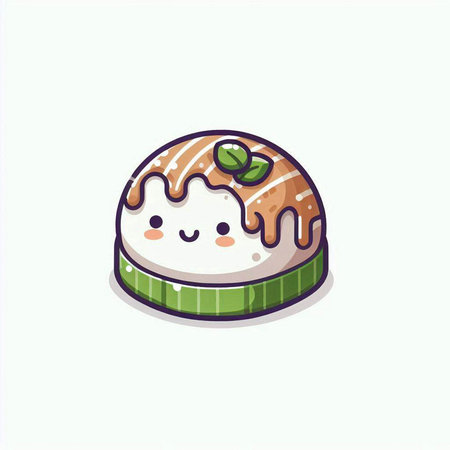 Cute and kawaii cake. Kawaii vector illustration.のイラスト素材