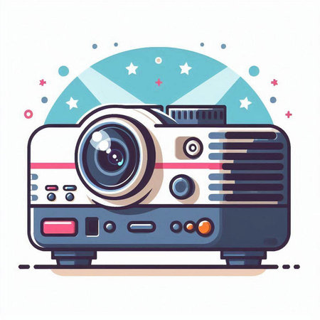 Retro camera icon. Vector illustration in flat cartoon style on white background.のイラスト素材