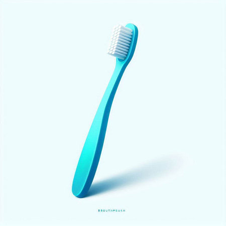Blue toothbrush isolated on blue background. Vector illustration. Eps 10.のイラスト素材