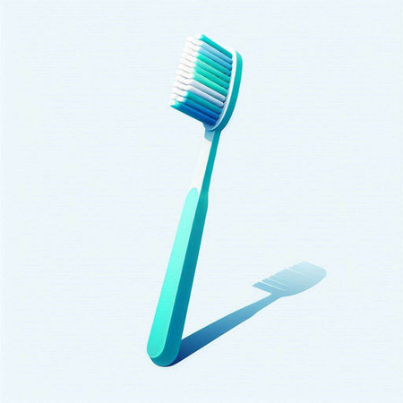 toothbrush on a blue background. 3d illustration of toothbrushのイラスト素材
