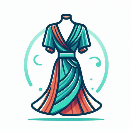 Fashion woman dress. Vector illustration of a beautiful woman dress.のイラスト素材
