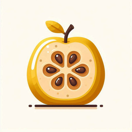 Illustration of apple. Vector illustration of a fruit. Cartoon style.のイラスト素材