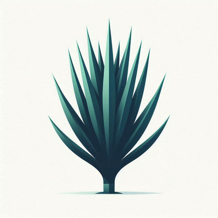 Illustration of a green agave plant isolated on a white backgroundのイラスト素材