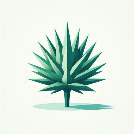 Aloe vera plant on white background. Vector illustration. Eps 10.のイラスト素材