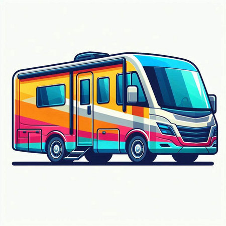 camping van, vector illustration, eps 10, no transparencyのイラスト素材