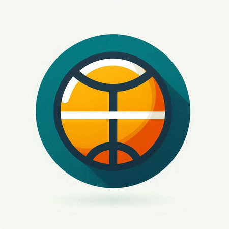 Basketball ball icon,Flat design style with long shadow.のイラスト素材