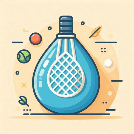 Perfume bottle. Vector illustration in flat linear style on beige background.のイラスト素材