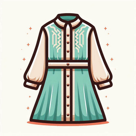 Vector illustration of a long-sleeved coat with a patternのイラスト素材