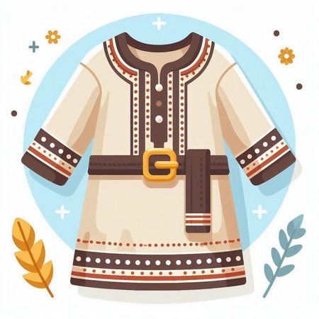Ukrainian national clothes. Vector illustration in flat cartoon style.のイラスト素材
