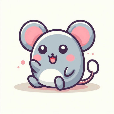 Cute cartoon mouse. Vector illustration. Cute mouse character.のイラスト素材