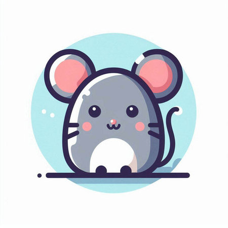 Cute cartoon mouse. Isolated on white background. Vector illustration.のイラスト素材