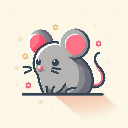 Cute gray mouse. Vector illustration of a cute cartoon mouse.のイラスト素材