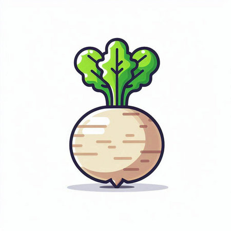 Illustration of fresh turnip on white background. Vector illustration.のイラスト素材