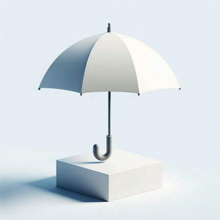 Umbrella on a white background. 3d render illustration.のイラスト素材