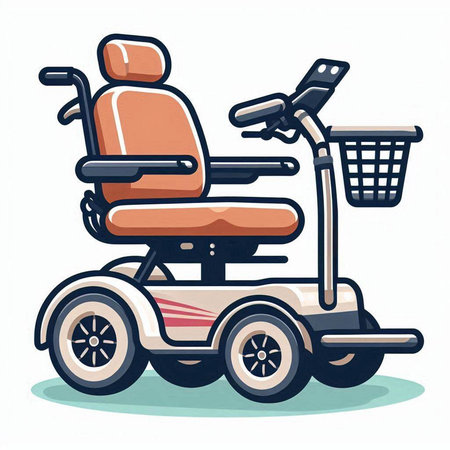 Hand drawn vector illustration of a wheelchair. Isolated on white background.のイラスト素材