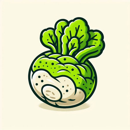 Cute hand drawn cabbage. Cute vegetable. Vector illustration.のイラスト素材
