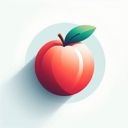 Vector illustration of red apple with shadow on white background. Eps 10のイラスト素材