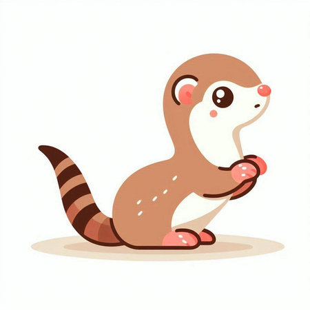 Cute otter isolated on a white background. Vector illustration.のイラスト素材