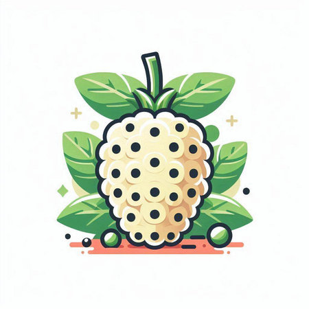 Mulberry fruit vector icon isolated on white background. Vector illustration.のイラスト素材