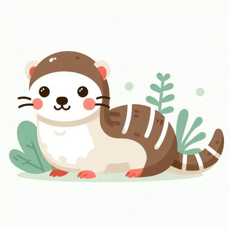 Cute otter vector illustration. Cute cartoon animal character.のイラスト素材
