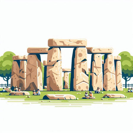 Stonehenge, stonehenge in england. Vector illustrationのイラスト素材