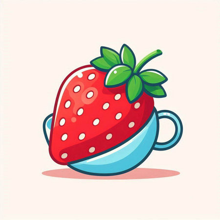 Strawberry vector icon. Cartoon illustration of strawberry vector icon for web designのイラスト素材