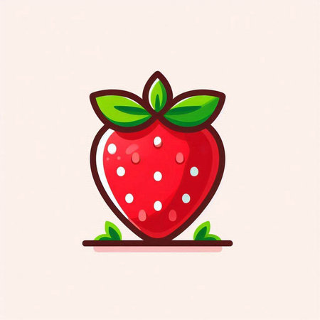 Strawberry icon. Vector illustration isolated on a white background.のイラスト素材