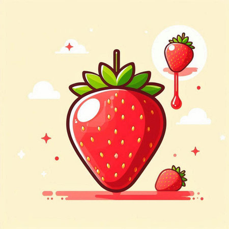 Strawberry vector illustration in cartoon style. Strawberry vector illustration.のイラスト素材