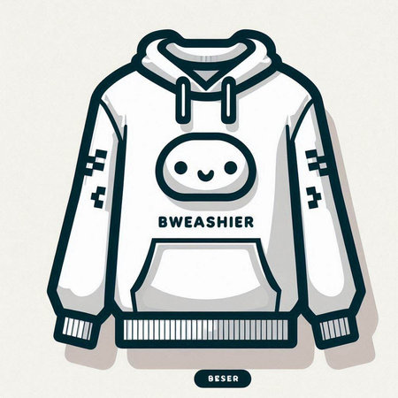 Hippo sweatshirt. Vector illustration of a hoody.のイラスト素材
