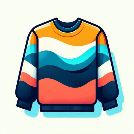 Colorful sweater isolated on a white background. Vector illustration of a sweater.のイラスト素材