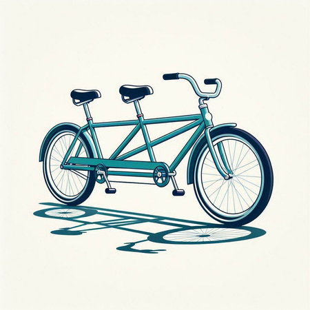 Retro bicycle with shadow on a white background. Vector illustration.のイラスト素材