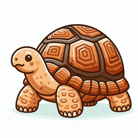 Turtle isolated on a white background. Cartoon style. Vector illustration.のイラスト素材