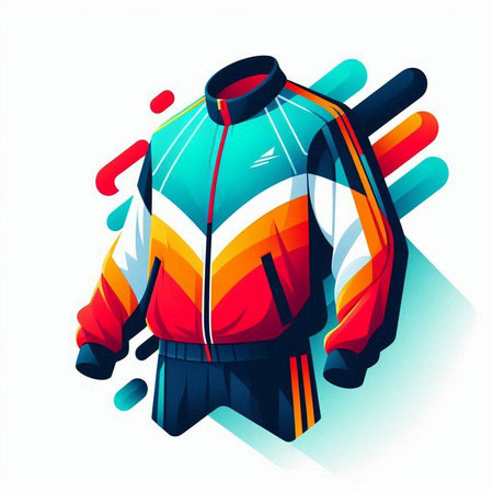 Vector illustration of a colorful sportswear on a white background.のイラスト素材