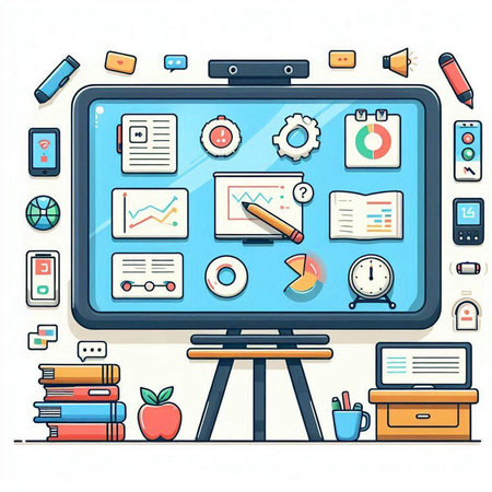 Flat design modern vector illustration concept of education, e-learning, online courses.のイラスト素材