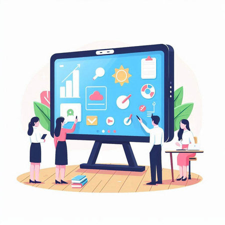 Flat design modern vector illustration concept of online education, distance learning, elearning.のイラスト素材