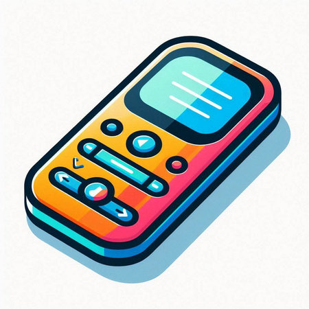 Mobile phone isometric icon isolated on white background. Vector illustration.のイラスト素材
