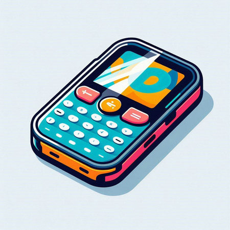 Isometric mobile phone with credit card on the screen. Vector illustration.のイラスト素材