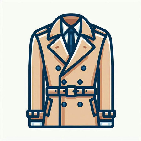 Vector illustration of a coat with a collar on a white background.のイラスト素材