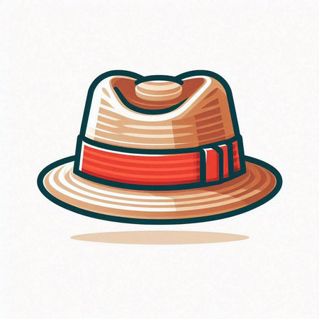 Straw hat icon isolated on white background. Vector illustration for your designのイラスト素材