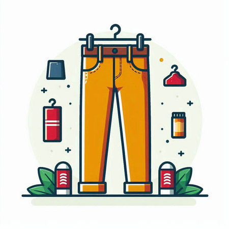 Jeans vector illustration. Jeans icon. Jeans icon.のイラスト素材