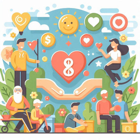 Flat design concept for World Health Day. Vector illustration with people, icons and elements.のイラスト素材