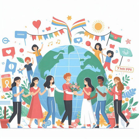 International Day of Persons with Disabilities. Vector illustration in flat styleのイラスト素材