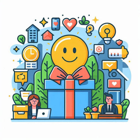 Flat line design modern vector illustration concept of online shopping, e-commerce, business marketing and social media.のイラスト素材