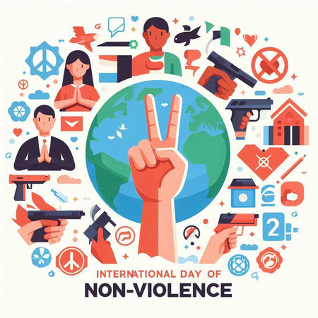 Concept of non-stop violence against women and children. Vector illustration in flat styleのイラスト素材