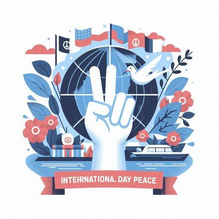 International Day of Peace. International Day of Peace. Vector illustration.のイラスト素材