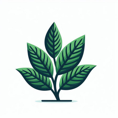 Ecology concept. Vector illustration of green leaves isolated on white background.のイラスト素材