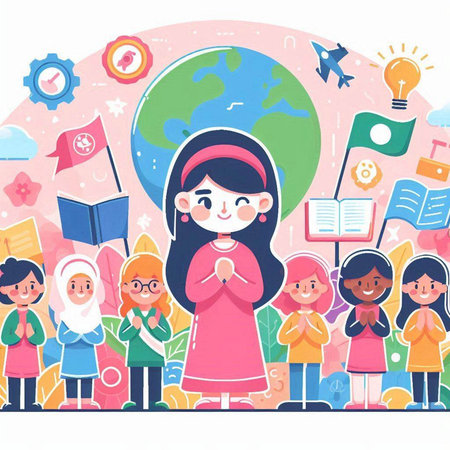 Children in the classroom. Vector illustration in a flat style. Education concept.のイラスト素材
